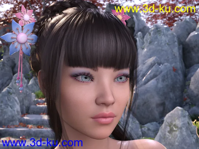 dForce Koharu Kimono for Genesis 8 Female模型的图片5