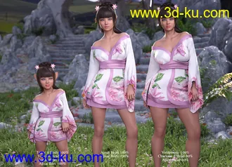 3D打印模型dForce Koharu Kimono for Genesis 8 Female的图片