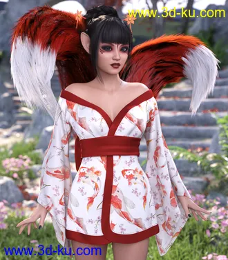 3D打印模型dForce Koharu Kimono Textures的图片