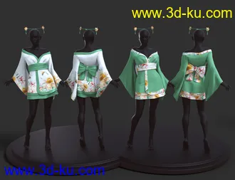 3D打印模型dForce Koharu Kimono Textures的图片
