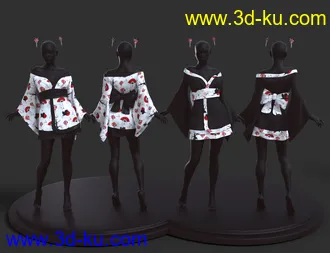 3D打印模型dForce Koharu Kimono Textures的图片