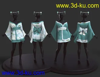3D打印模型dForce Koharu Kimono Textures的图片