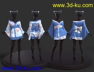 3D打印模型dForce Koharu Kimono Textures的图片