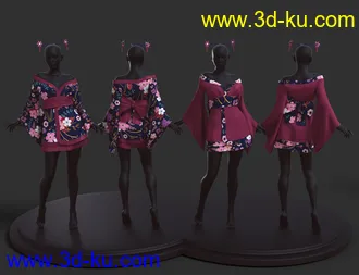 3D打印模型dForce Koharu Kimono Textures的图片
