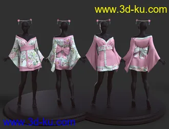 3D打印模型dForce Koharu Kimono Textures的图片