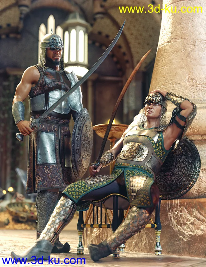 dForce Land Guard Outfit Textures模型的图片1