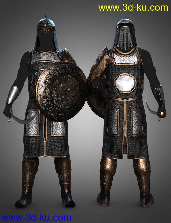 dForce Land Guard Outfit Textures模型的图片4