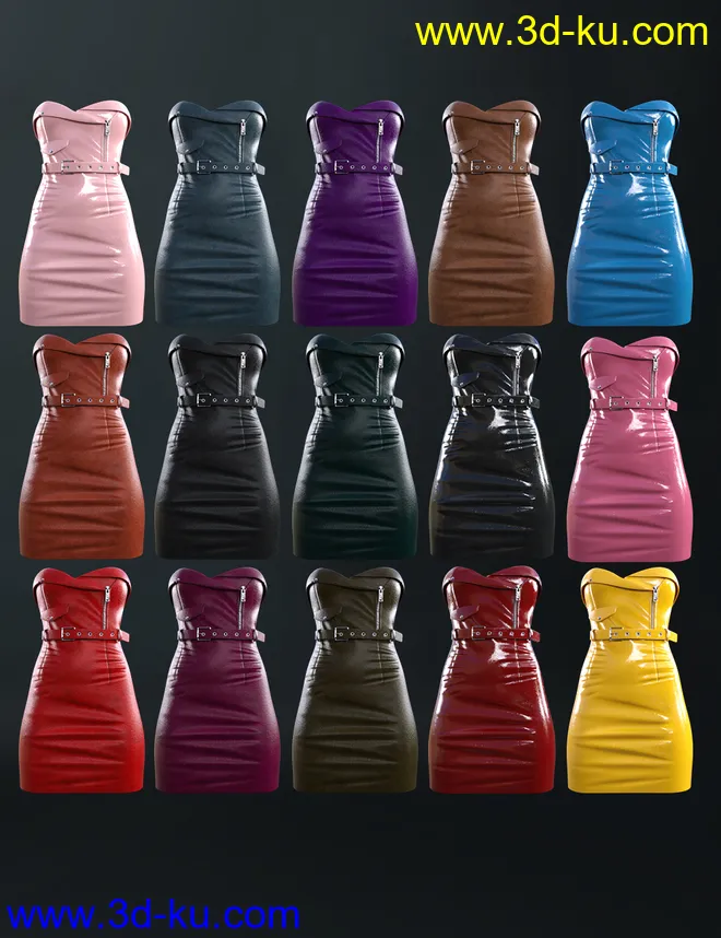 dforce Leather Style Outfit For Genesis 8 and 8.1 Females模型的图片9