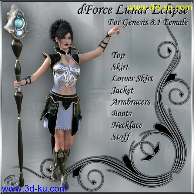 dForce Lunar Eclipse for Genesis 8.1 Female模型的图片1
