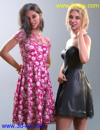 3D打印模型dForce Malka Dress for Genesis 8 and 8.1 Females的图片