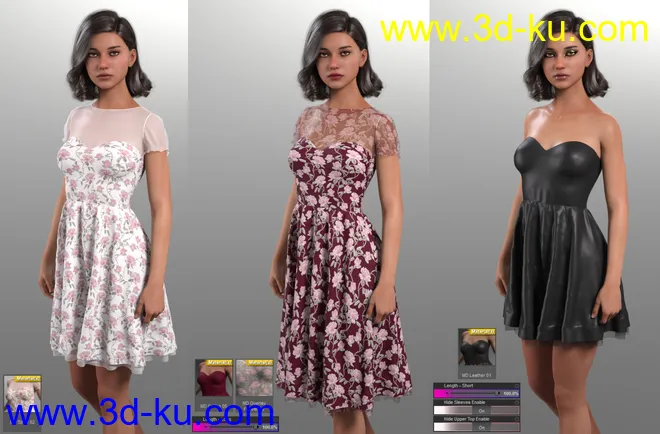 dForce Malka Dress for Genesis 8 and 8.1 Females模型的图片2