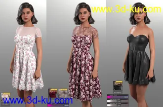 3D打印模型dForce Malka Dress for Genesis 8 and 8.1 Females的图片