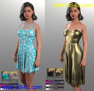 3D打印模型dForce Malka Dress for Genesis 8 and 8.1 Females的图片