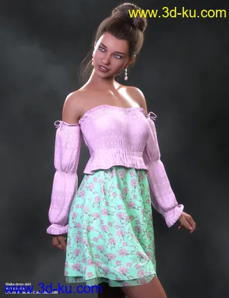 3D打印模型dForce Malka Dress for Genesis 8 and 8.1 Females的图片