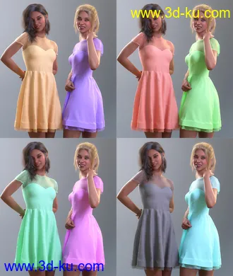 3D打印模型dForce Malka Dress for Genesis 8 and 8.1 Females的图片