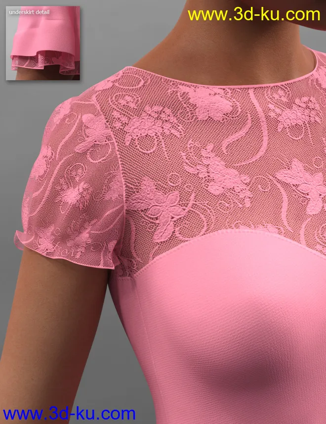 dForce Malka Dress for Genesis 8 and 8.1 Females模型的图片8