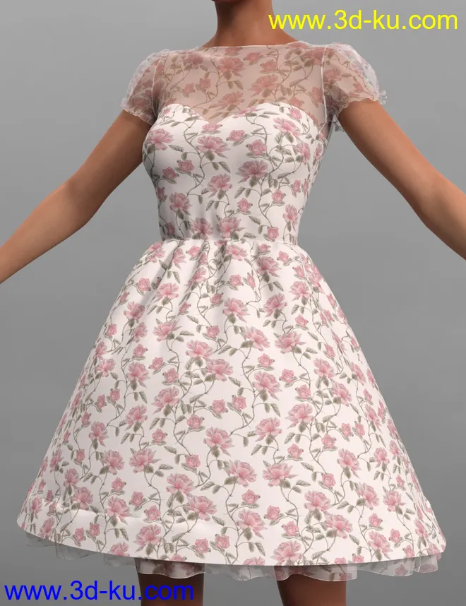 dForce Malka Dress for Genesis 8 and 8.1 Females模型的图片9