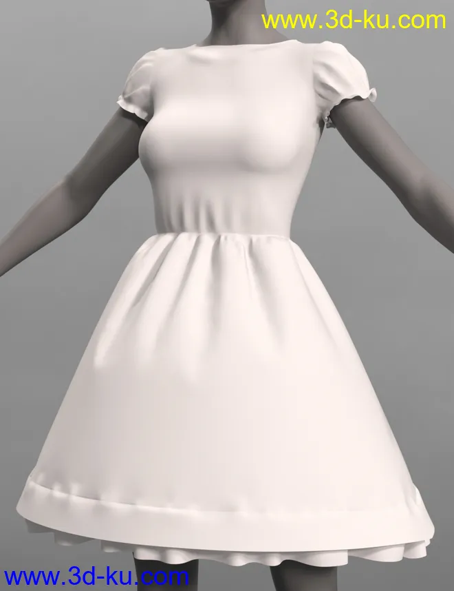 dForce Malka Dress for Genesis 8 and 8.1 Females模型的图片11