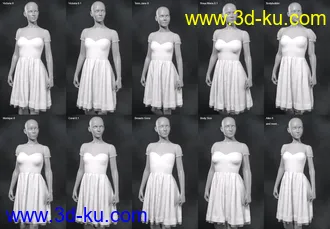 3D打印模型dForce Malka Dress for Genesis 8 and 8.1 Females的图片