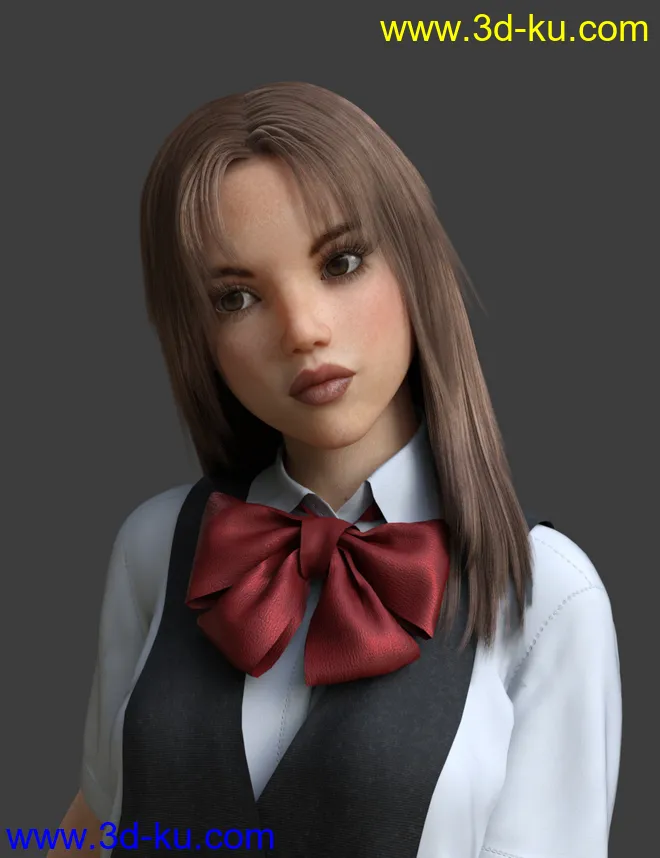dForce Manami Hair for Genesis 8.1 Female模型的图片3