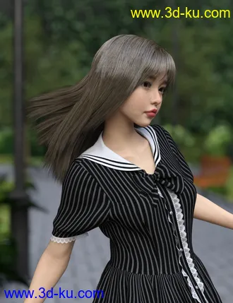 3D打印模型dForce Manami Hair for Genesis 8.1 Female的图片