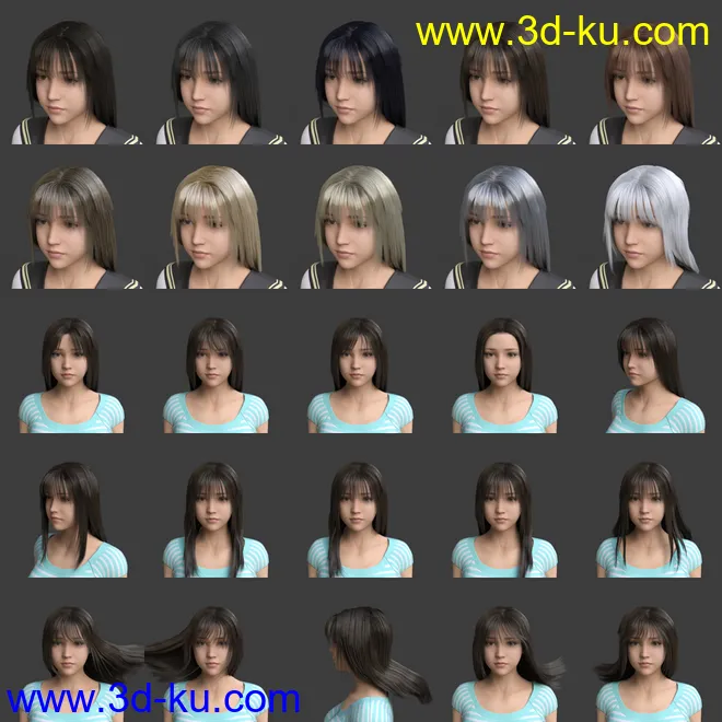 dForce Manami Hair for Genesis 8.1 Female模型的图片7