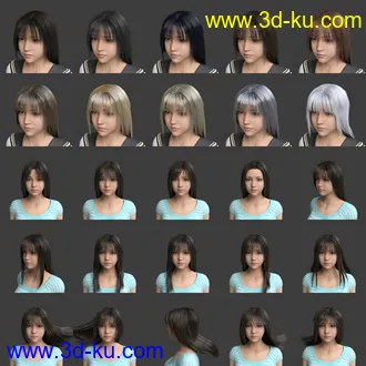 3D打印模型dForce Manami Hair for Genesis 8.1 Female的图片