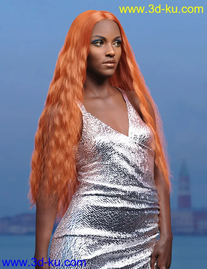 dForce Mermaid Hair for Genesis 8 and 8.1 Females模型的图片2
