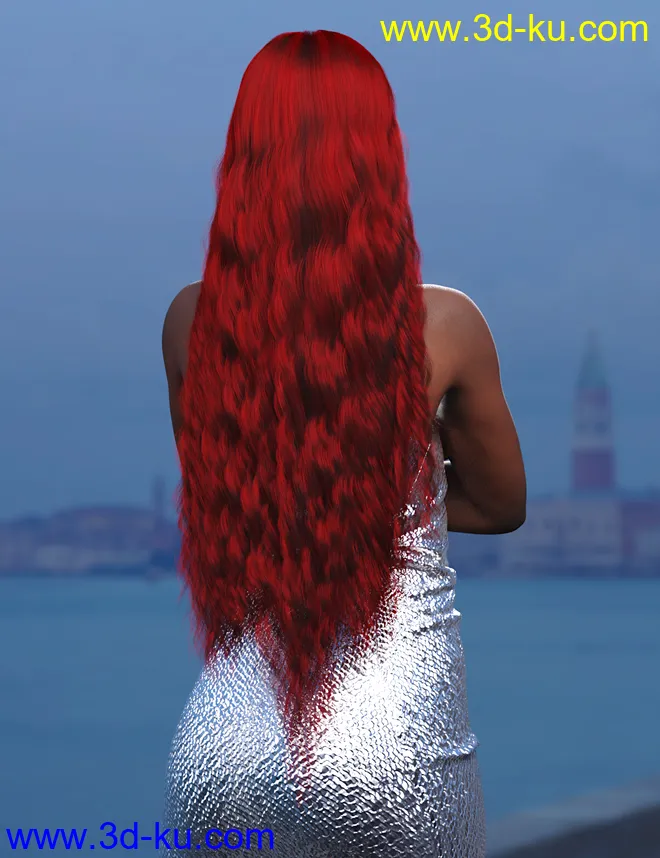 dForce Mermaid Hair for Genesis 8 and 8.1 Females模型的图片5