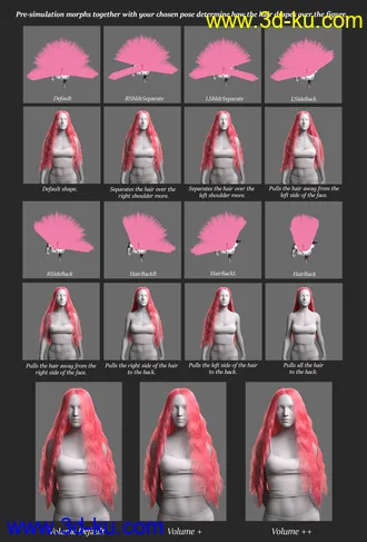 3D打印模型dForce Mermaid Hair for Genesis 8 and 8.1 Females的图片