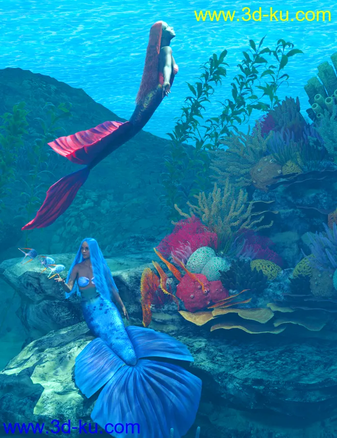 dForce Mermaid Hair for Genesis 8 and 8.1 Females模型的图片9