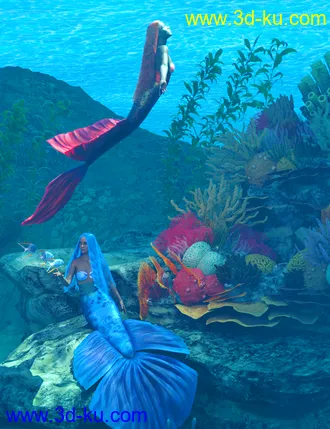 3D打印模型dForce Mermaid Hair for Genesis 8 and 8.1 Females的图片