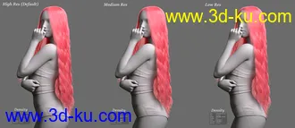 3D打印模型dForce Mermaid Hair for Genesis 8 and 8.1 Females的图片