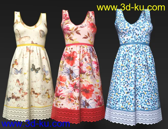 dForce Midsummer Outfit for Genesis 8 Female(s)模型的图片7