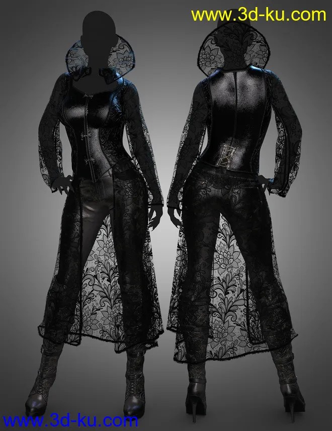 dForce Moriana Outfit for Genesis 8 Females模型的图片3