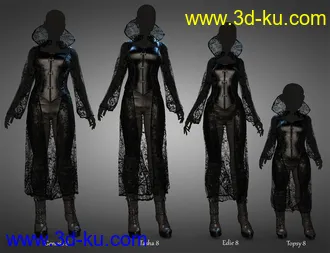 3D打印模型dForce Moriana Outfit for Genesis 8 Females的图片