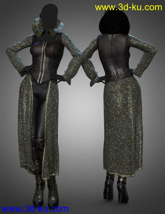 dForce Moriana Outfit Textures模型的图片5