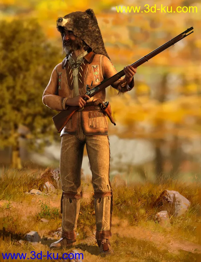 dForce Mountain Trapper Outfit for Genesis 8 Male模型的图片1