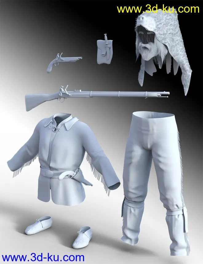 dForce Mountain Trapper Outfit for Genesis 8 Male模型的图片5
