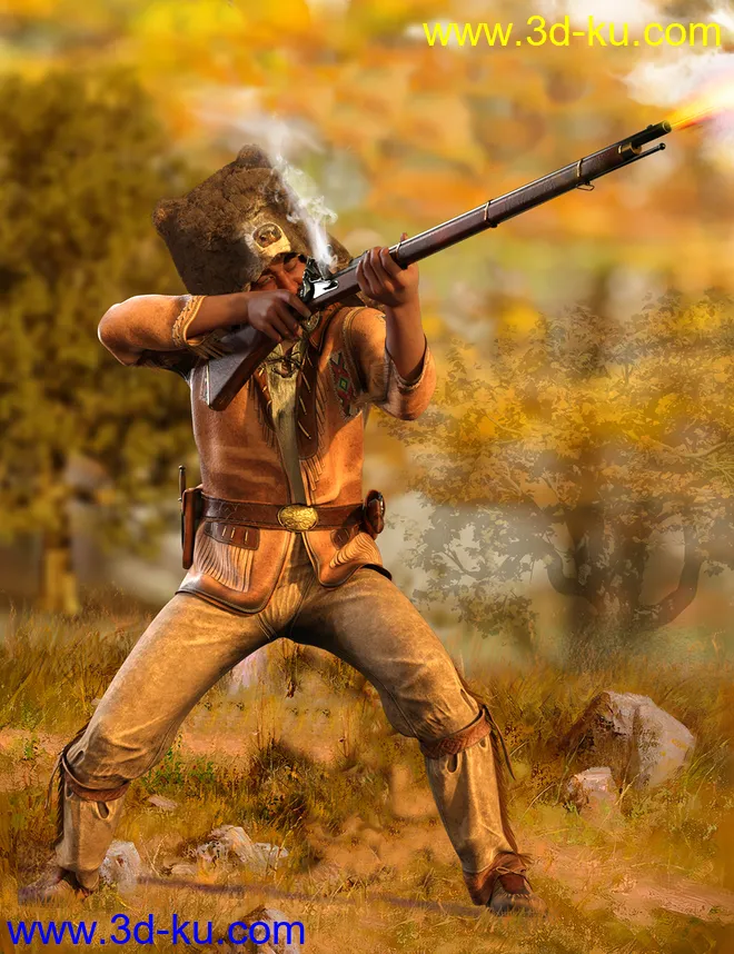 dForce Mountain Trapper Outfit for Genesis 8 Male模型的图片6
