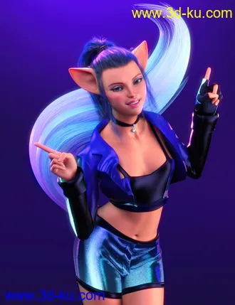 3D打印模型dForce Music Queen Outfit for Genesis 8 and 8.1 Females的图片