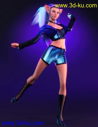 3D打印模型dForce Music Queen Outfit for Genesis 8 and 8.1 Females的图片