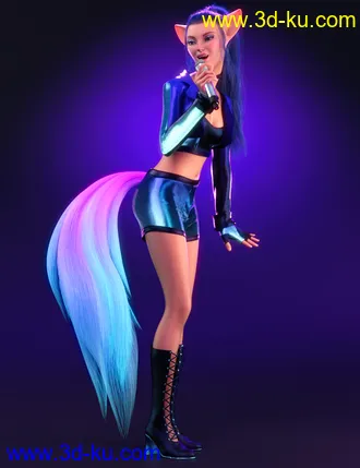3D打印模型dForce Music Queen Outfit for Genesis 8 and 8.1 Females的图片