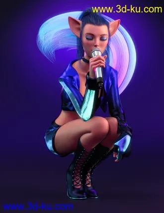 3D打印模型dForce Music Queen Outfit for Genesis 8 and 8.1 Females的图片