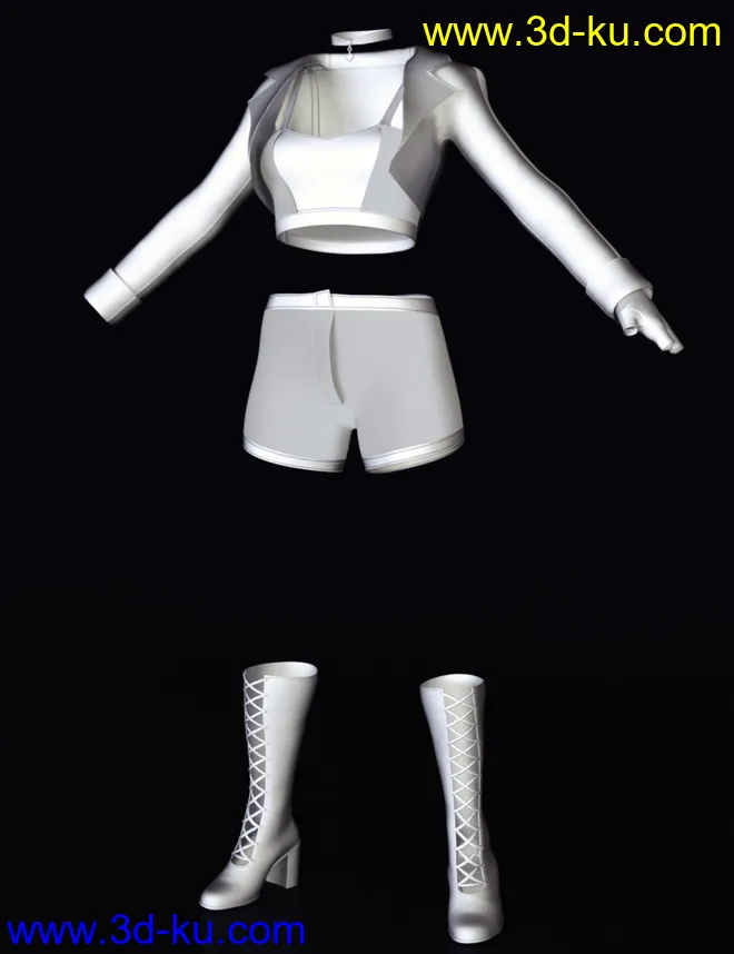 dForce Music Queen Outfit for Genesis 8 and 8.1 Females模型的图片6