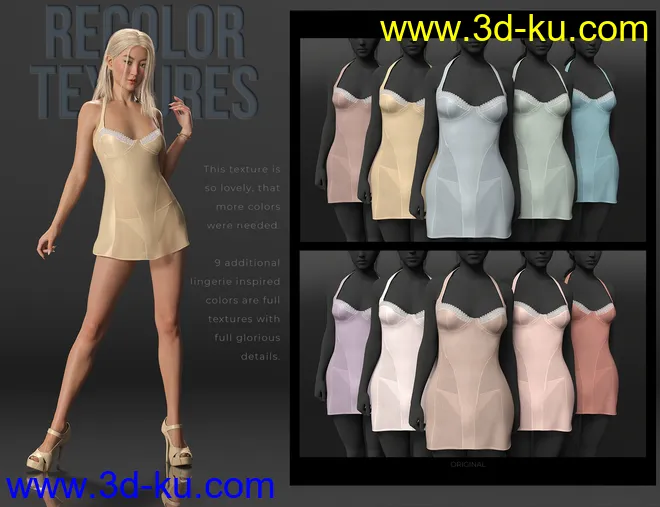 dForce Natalia's Nightie Bold Moves模型的图片6