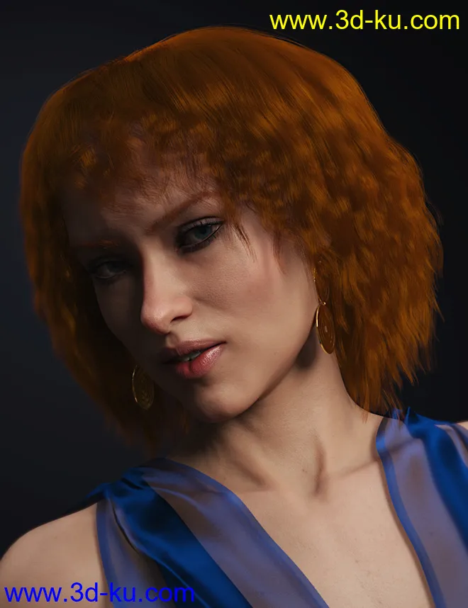 dForce Paulinha Hair for Genesis 8 Female(s)模型的图片1