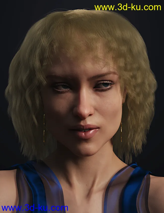 dForce Paulinha Hair for Genesis 8 Female(s)模型的图片2