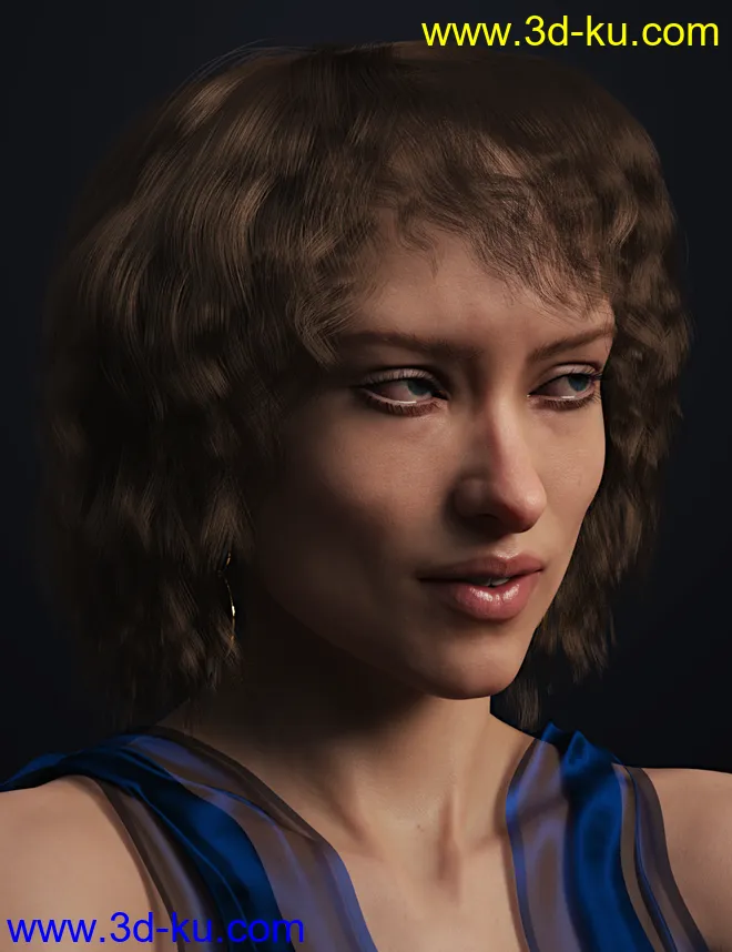 dForce Paulinha Hair for Genesis 8 Female(s)模型的图片3