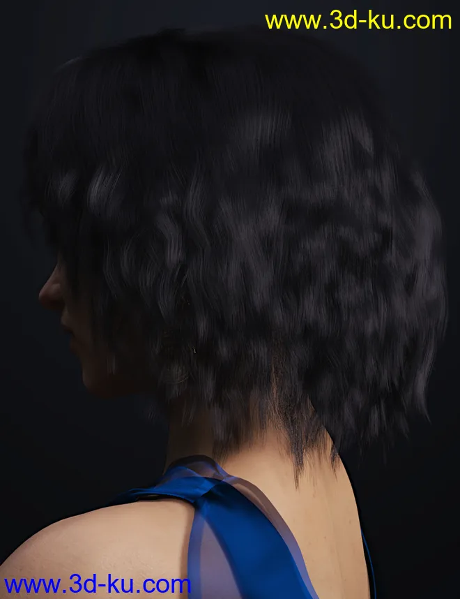 dForce Paulinha Hair for Genesis 8 Female(s)模型的图片8